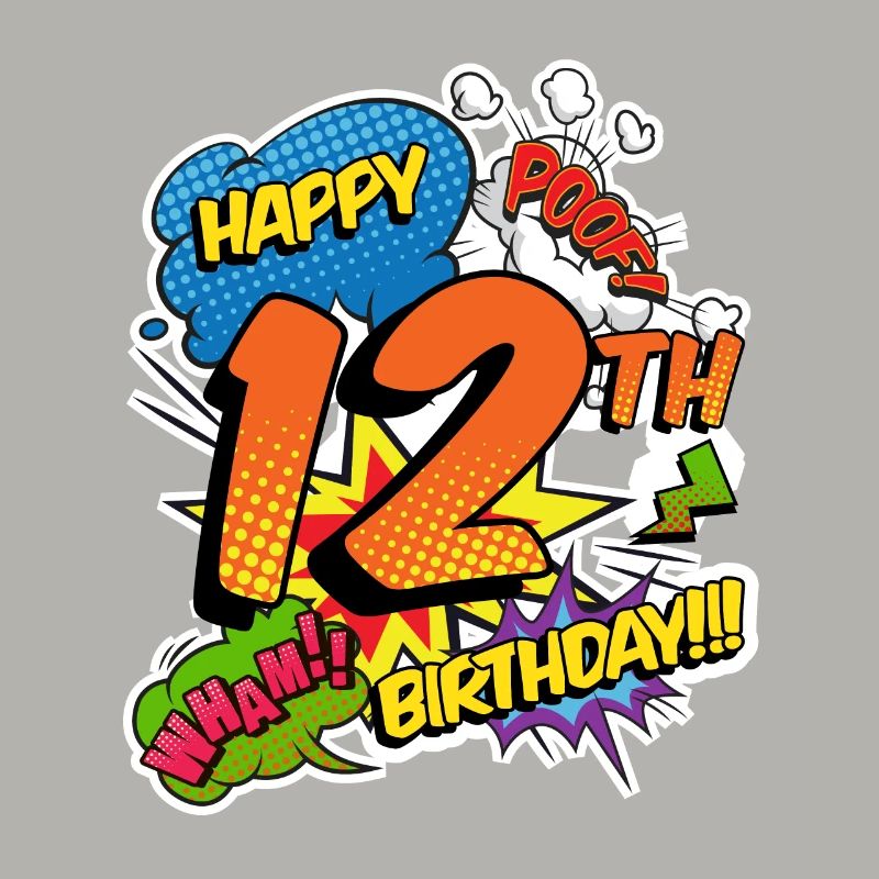 12. Geburtstag Junge Comic-Stil Superhelden