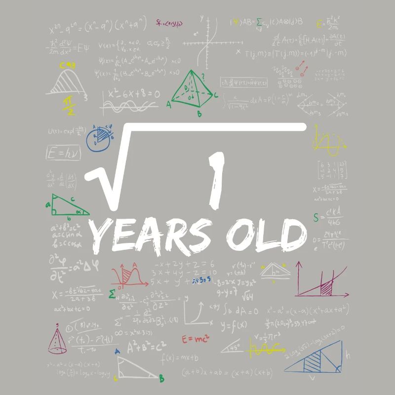 Square Root of 1 1ST Funny Math Birthday