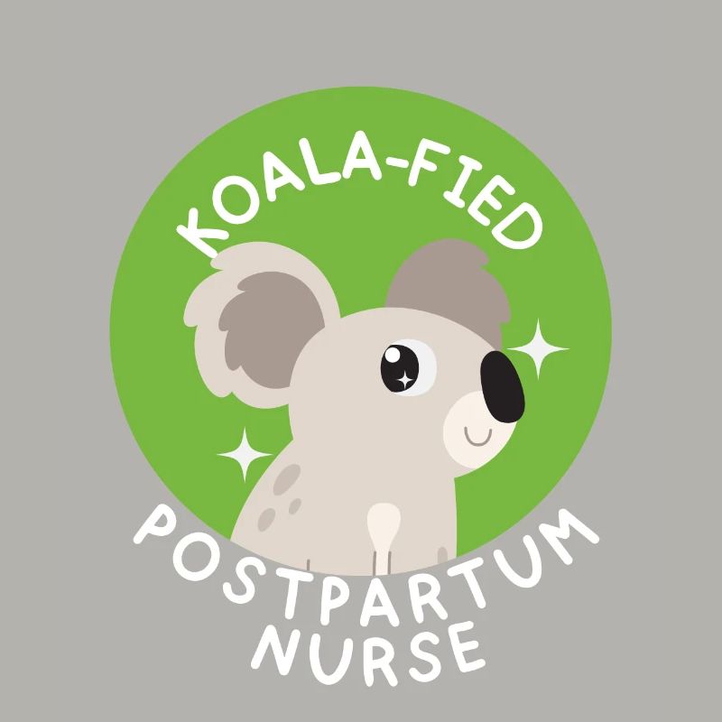 Postpartale Krankenschwester süße Koala Mutter Baby RN Krankenschwester