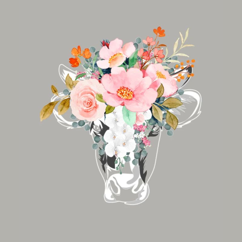 KUHKOPF MIT BLÜTEN