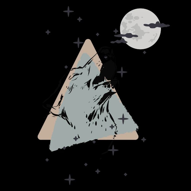 Loup à la lune