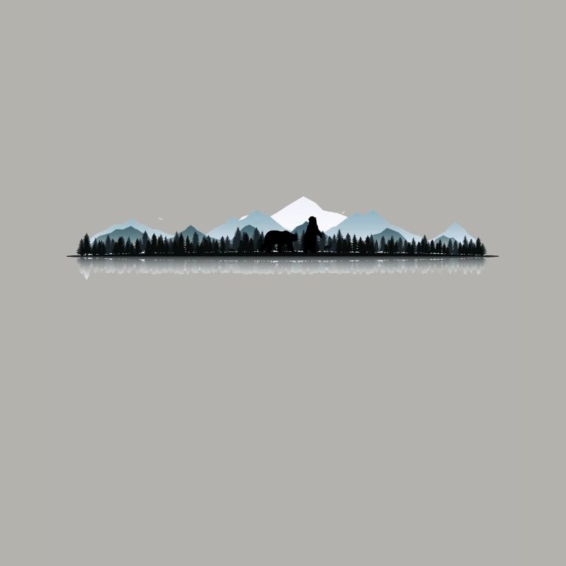 Retro Forest Nature Wildlife Trees Reflection