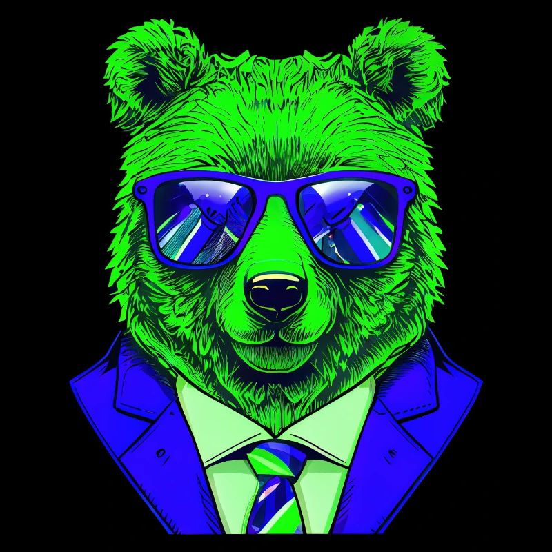 cool boss bear with sunglasses on
