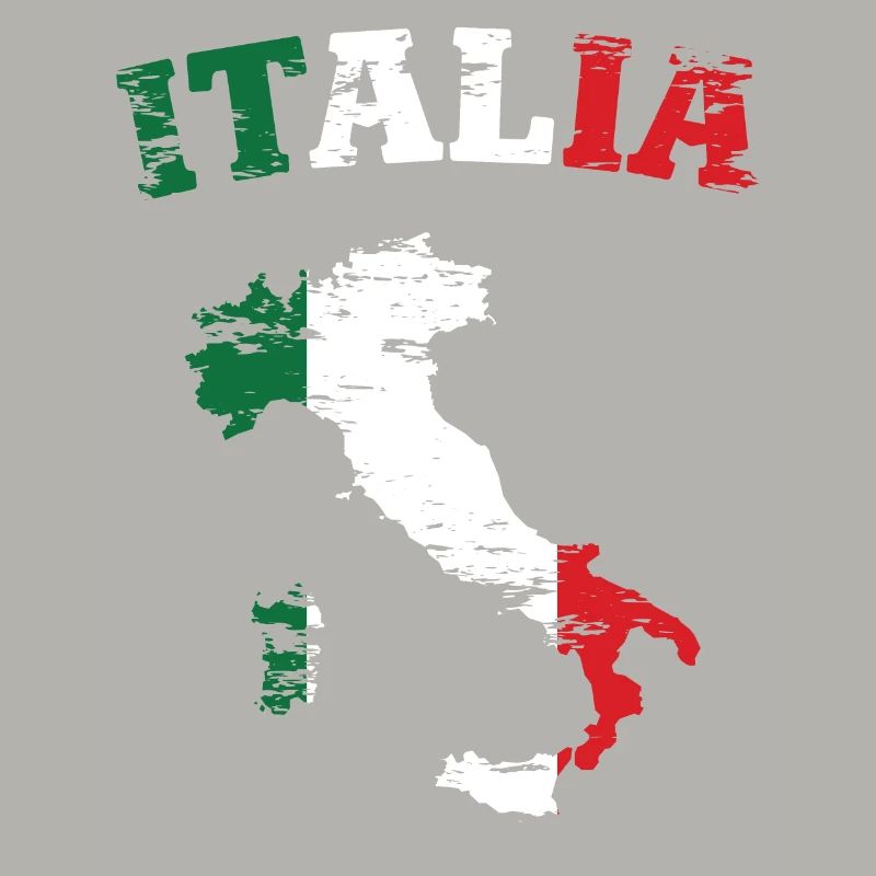 Italy Map Flag Used