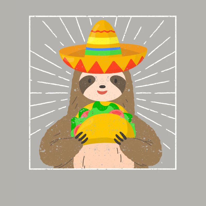 Sloth eats taco Mexican cinco de mayo food