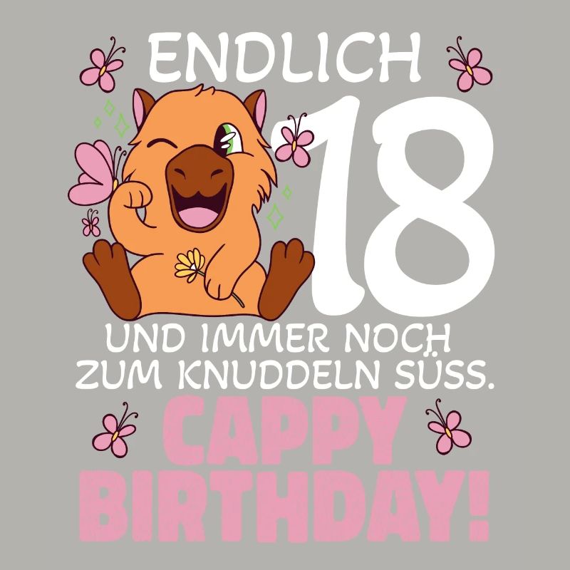 Endlich 18 Capybara Spruch