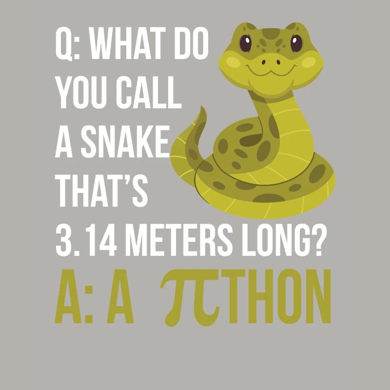 Python Pithon Pie Symbol Drôle de professeur de mathématiques Heureux
