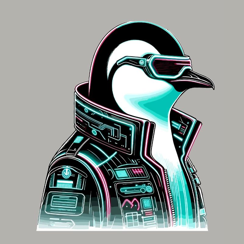 Cyberpunk Pingouin Conception graphique