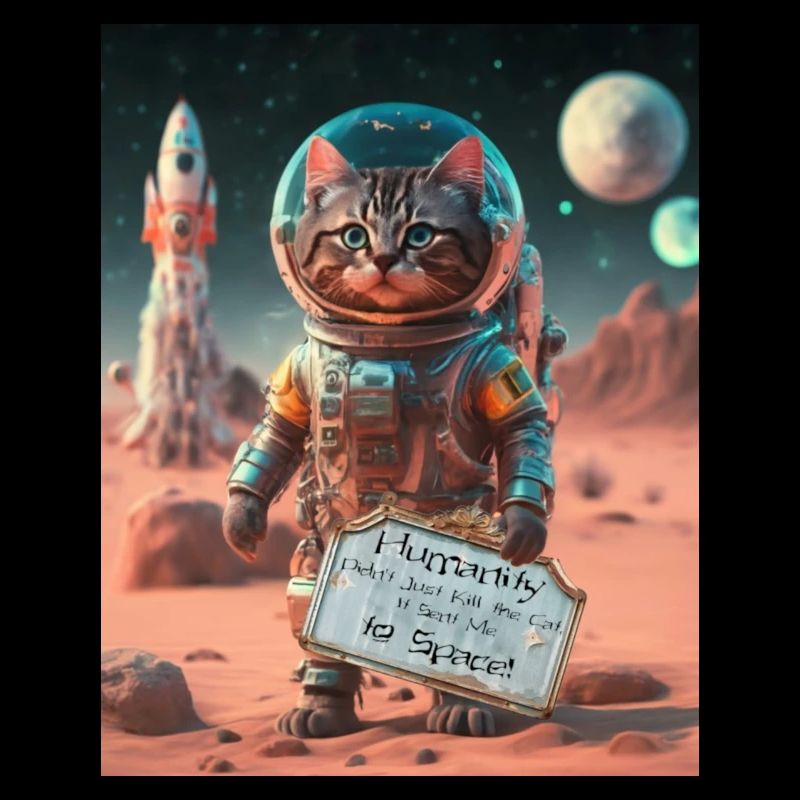 Funny Space Cat design