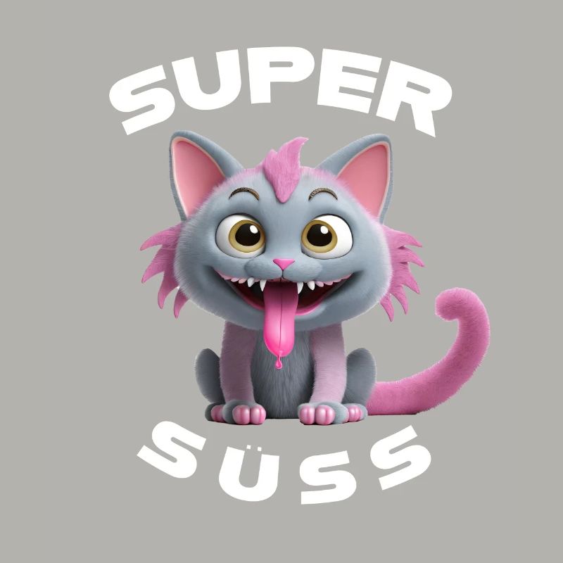 Monstre chat super mignon avec une longue langue