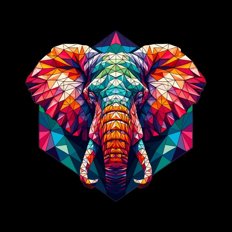 Éléphant dans l’illustration polygonale
