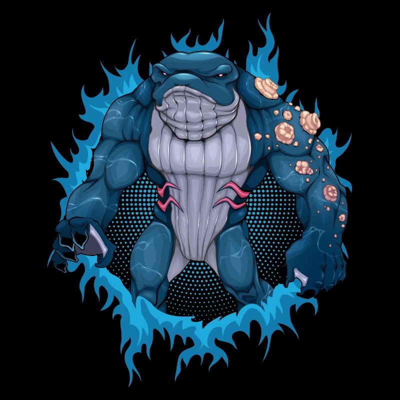 Whale Mutant with Halftone Background