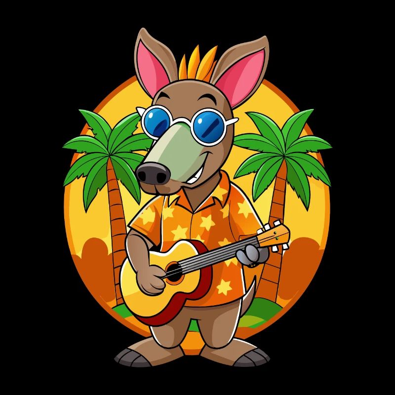 Lunettes de soleil de plage d’été de dessin animé Aardvark drôle