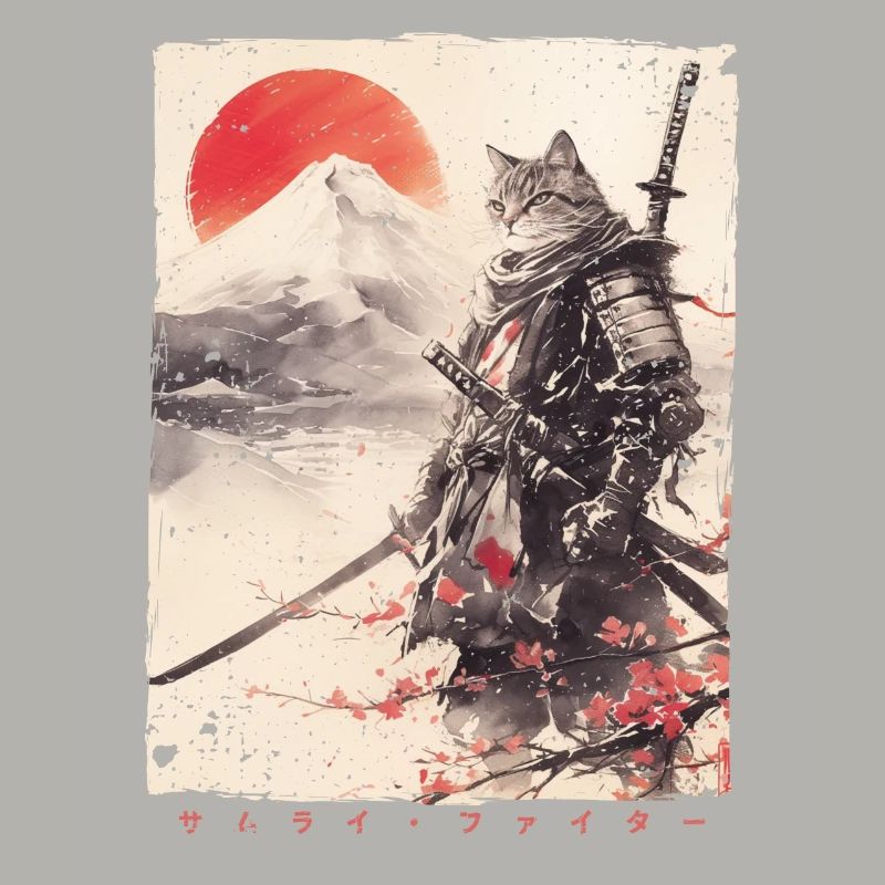 Samurai Cat Kawaii Japanese Ninja Cat