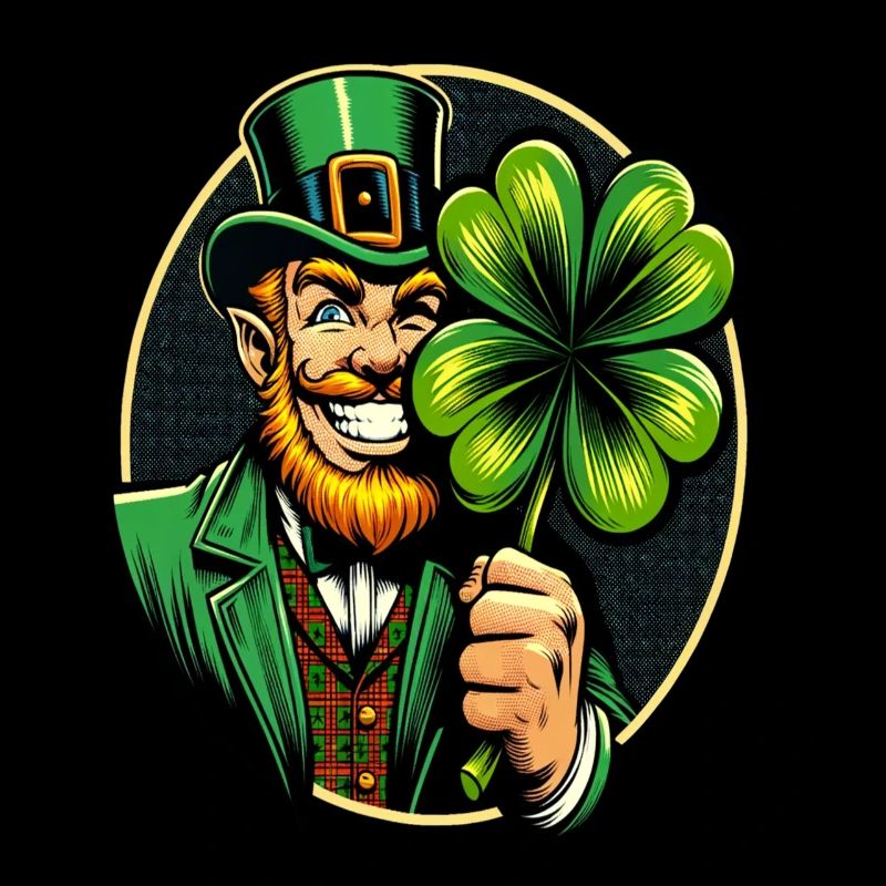 Kleeblatt-Leprechaun (Irischer Kobold)