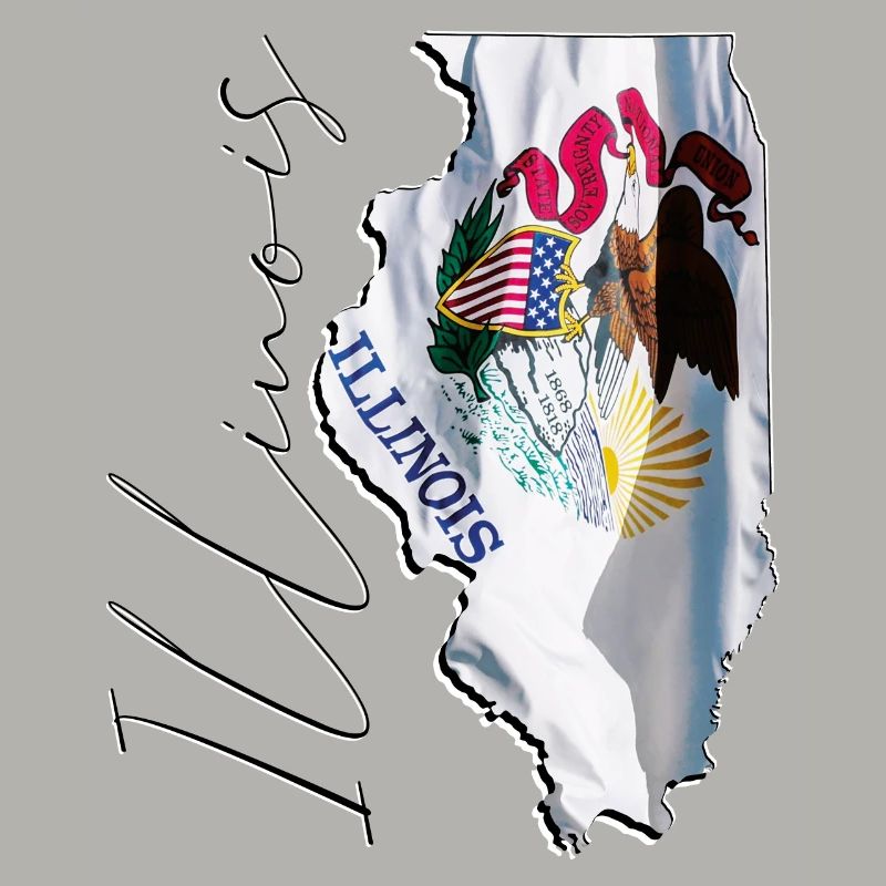 Illinois (USA) | echte Flagge | Flag Map Script