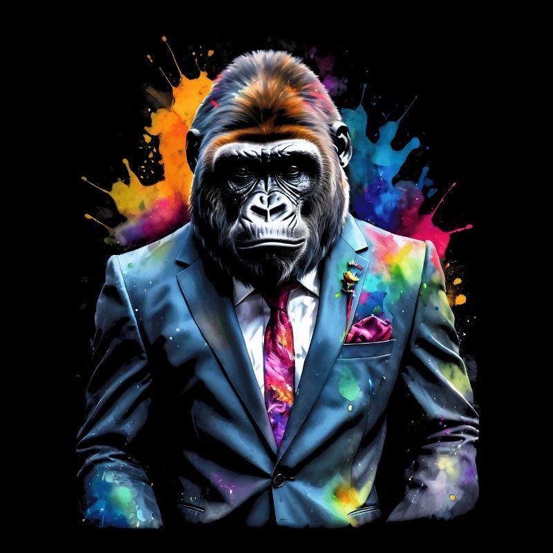 Costume de gorille singe Imprimé de conception d’animaux colorés