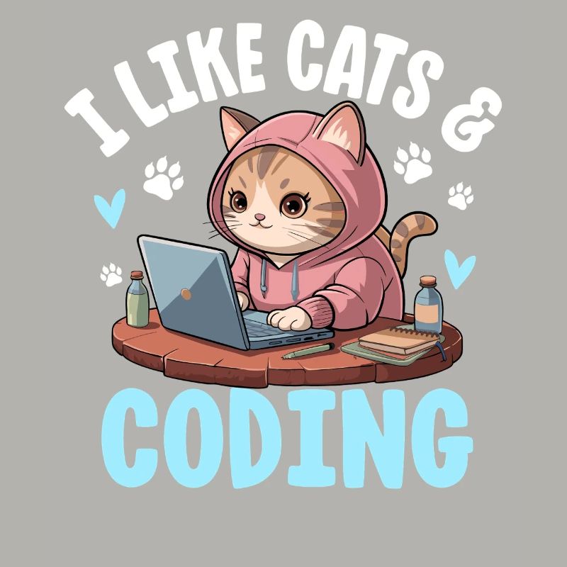 I Like Cats and Coding Nerd Design