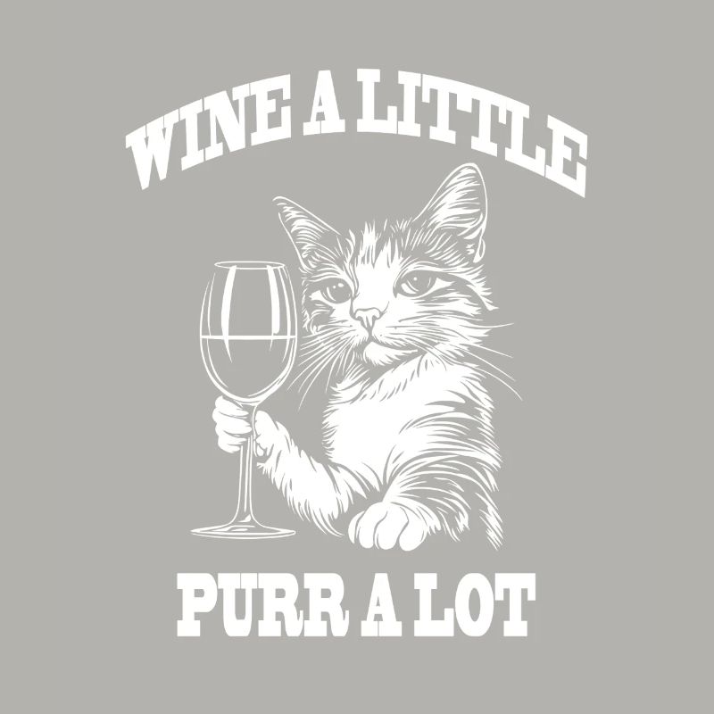Vin Un Peu Ronronner Beaucoup Drôle Vin Chat