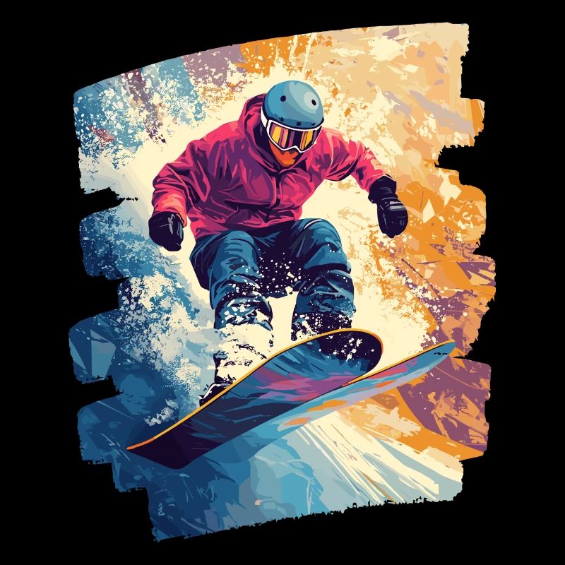 Snowboarder powder snow