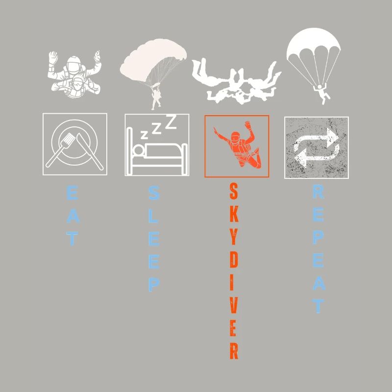 Dynamic Skydiver Silhouette Illustration