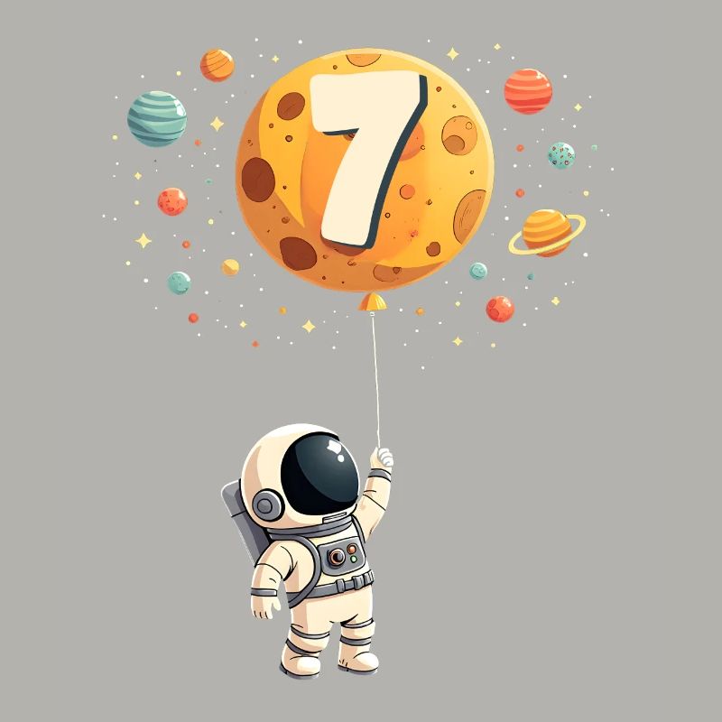 Astronaute mignon 7ème anniversaire garçon espace