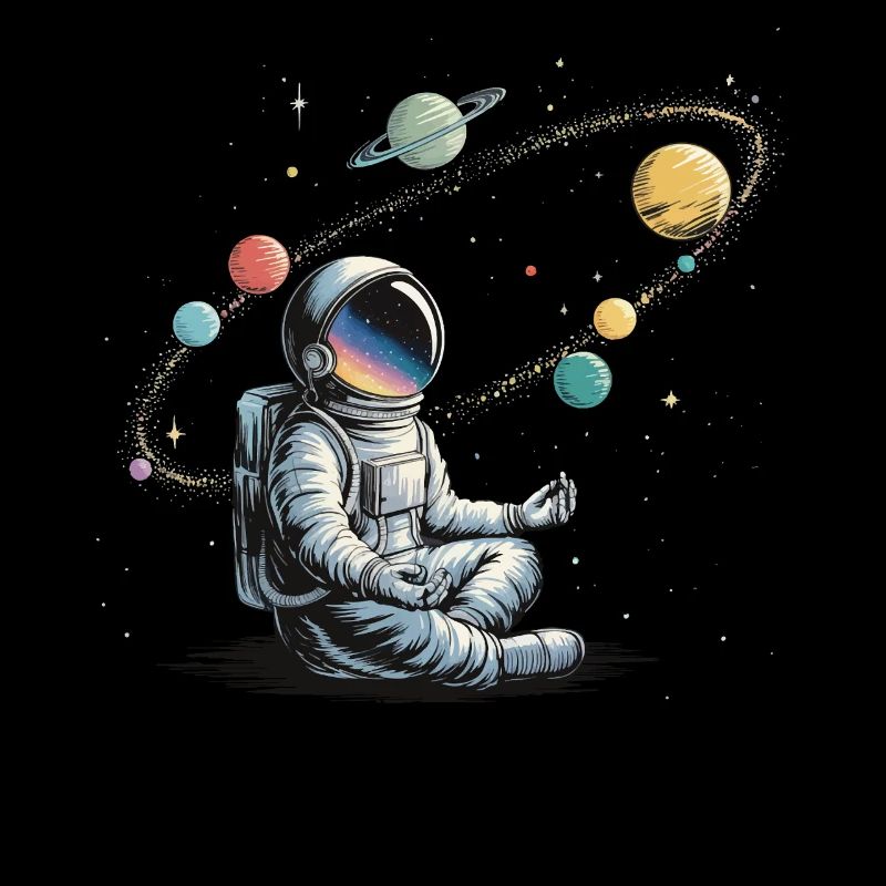 Astronaut Meditation Space Planets Orbit