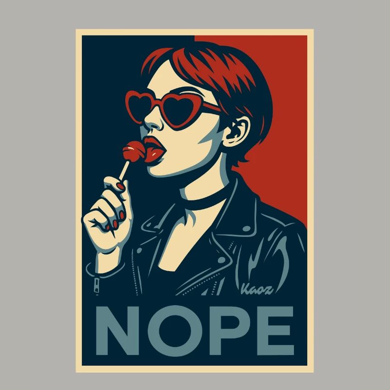 Fille rétro pop art – Affiche de déclaration NOPE
