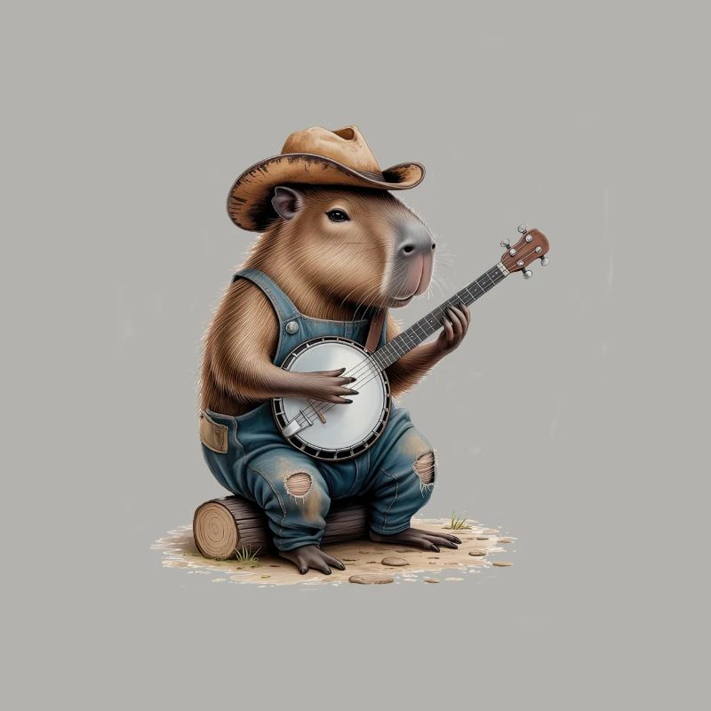 Cool Capybara Playing Banjo