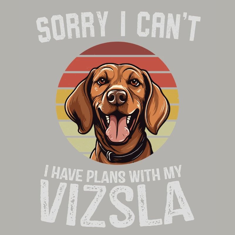 Amicable Dog with Retro Sunset Design