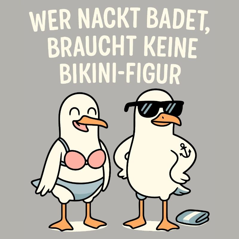 Nackt badet Bikini-Figur Spruch