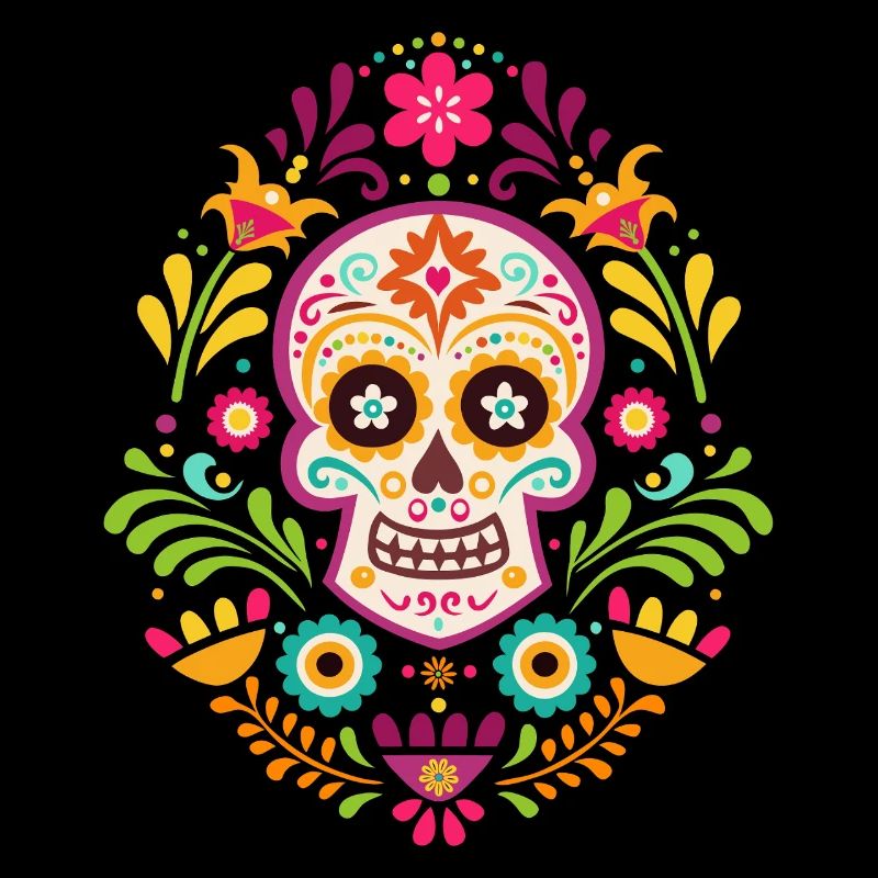 Mexican skull, sugar skull dia de Muertos