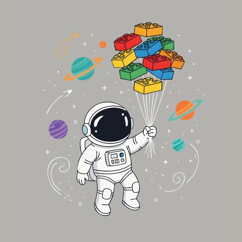 Blocs de construction d’astronautes Construction de briques spatiales