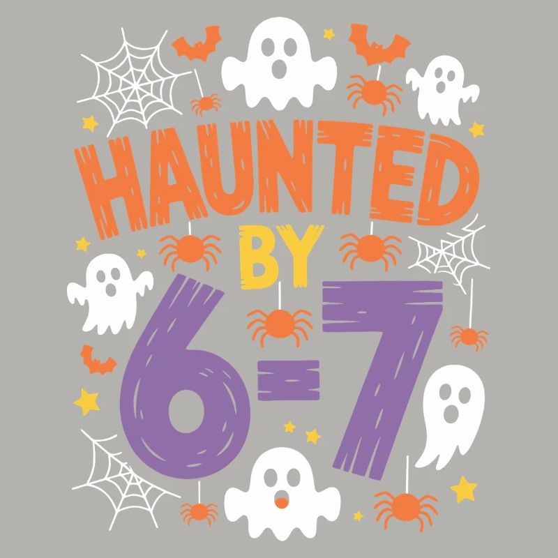 Haunted by 6-7 Halloween Math Pun Design