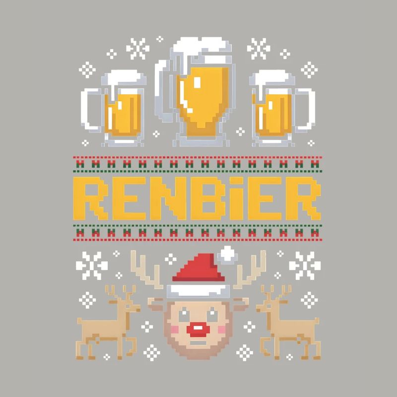 Pull moche Noël bière renne trio