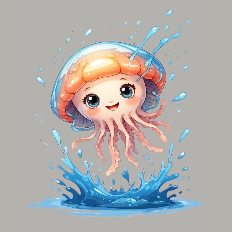 Mignon ami méduse dans le vortex d’eau