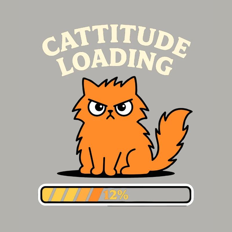 Cattitude Loading Katze mit schlechter Laune