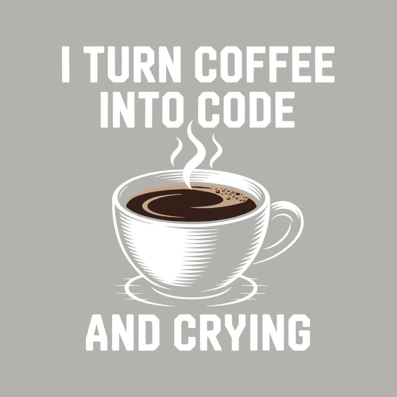 Kaffee und Programmier-Debugging-Humor für Softwar