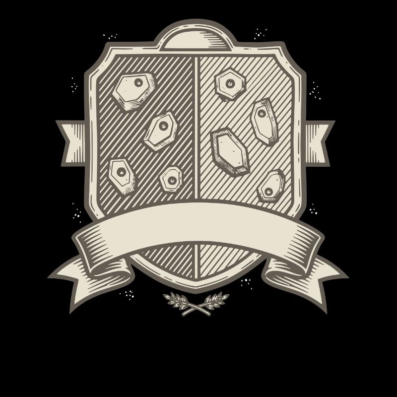 Rock Climbing Crest Badge Design Shield