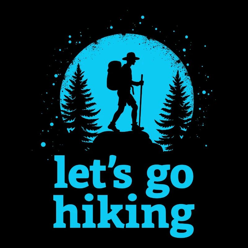 Let's go hiking Bergsteiger Wanderer Silhouette