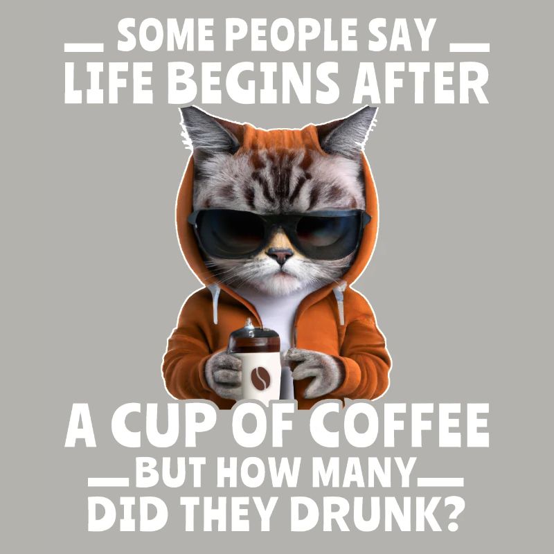 Coffee Cat Coffee Drinker