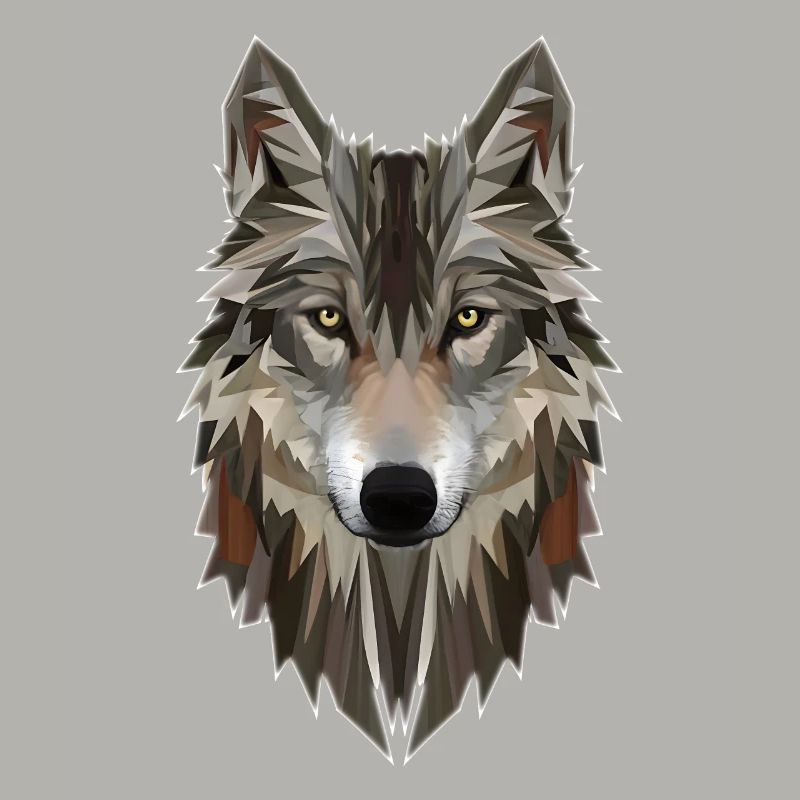 Majestic Polygon Wolf Portrait