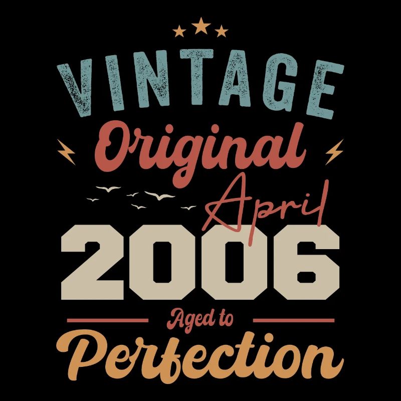 Vintage Born In April 2006 Birthday Gift