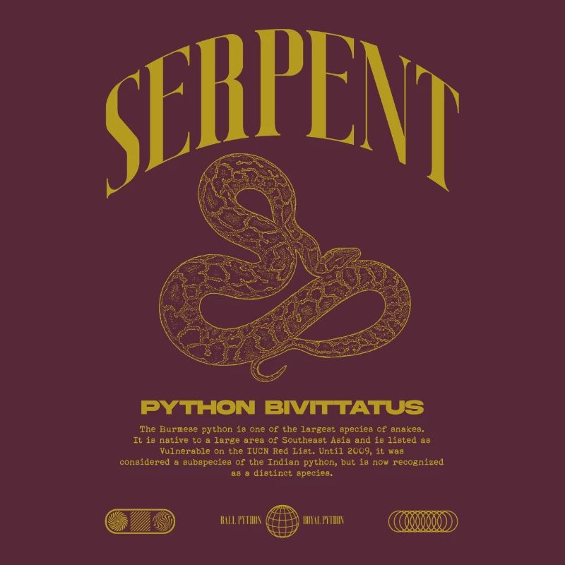 Burmese Python Modern Reptile Keeper Streetwear