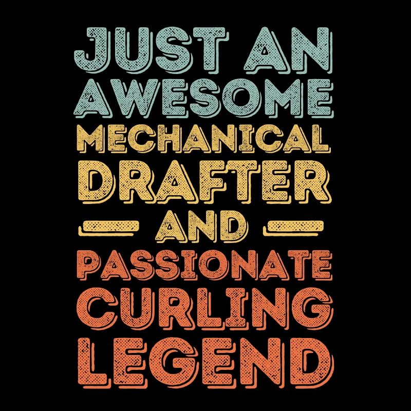 Technical draughtsman curling retro