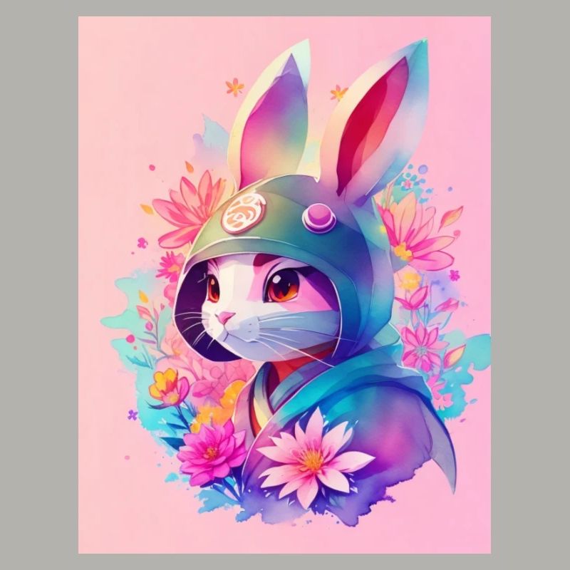 Lapin dans le style numérique