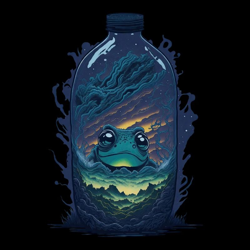 Frog In Bottle