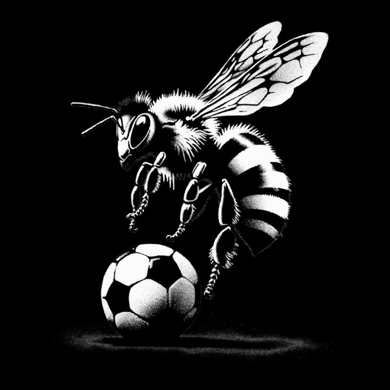 Bee playing soccer