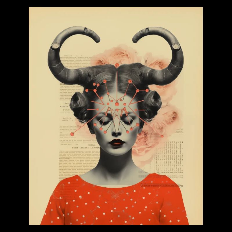 Steinbock Collage Kunst Astrologie