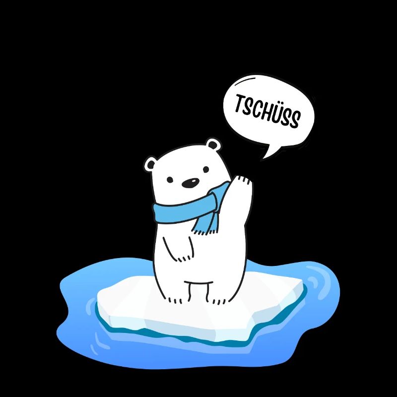 Kleiner Eisbär auf schmelzendem Eis - Tschüss